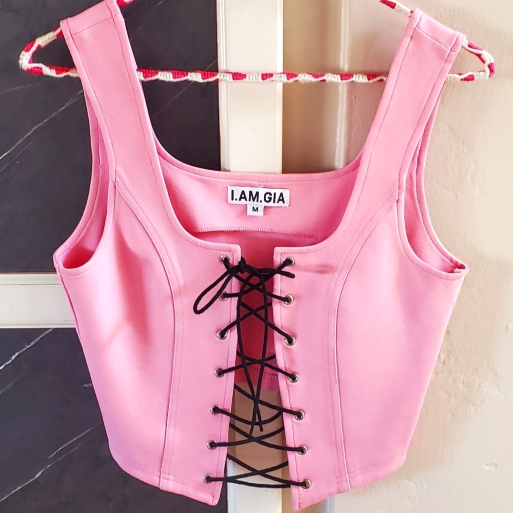 I.AM.GIA pink corset top